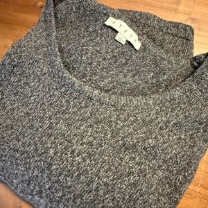 HY FVE Gray Knit Pullover Sweater Womens Size L 3/4 Sleeve‎ Casual Cozy